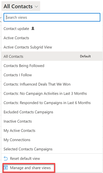 How to hide System Views on entities: step 1 screenshot